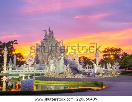 art, chiangrai, church, contemporary, elegant, landmark, temple, thai art, thailand, travel, twilight, unique, white temple