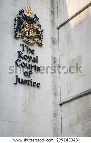 LONDON, UK - MAY 9, 2006: The Law Courts, The Royal Courts of Justice houses the High Court and Court of Appeal of England and Wales.  Many high profile case have been carried out here.