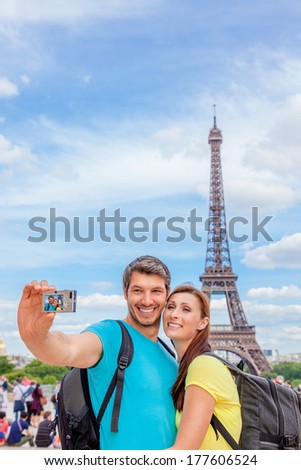 Tourist Making Picture Visiting City Of Love
