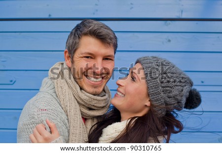 happy outdoor couple