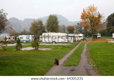 camping place in autumn