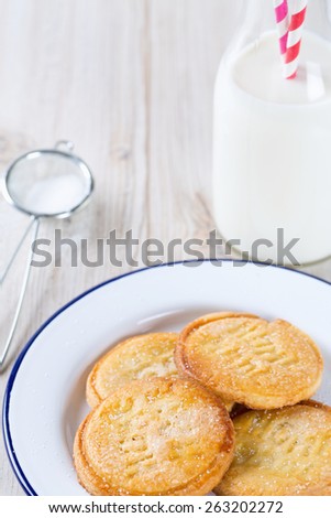 fresh home made cookies and milk