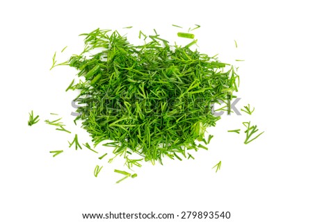cut dill isolated on white background