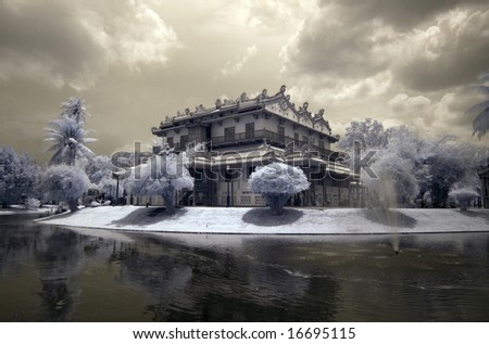The Bang Pa-In Palace , Ayudthaya , Thailand taken in Near Infrared