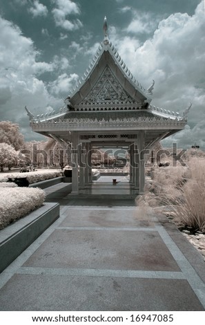 Wat Chalerm Prakiat Temple   , Nontaburi , Thailand taken in Near Infrared