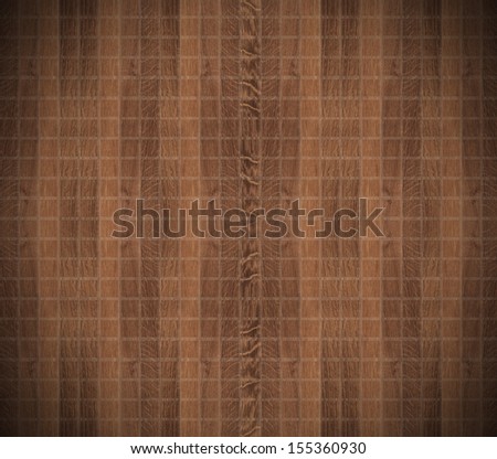 Wood natural texture mosaic grid. Photo of interior floor with vignette and dramatic light effect. Great as a clear blank background