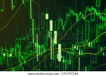 Stock trade on online market forex. Green proffessional manager trader data.