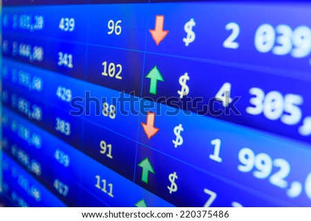 Dollars table computer. Stock profit graph for diagram. Business stock exchange. Forex trade. Business stock exchange. Growing up numbers symbolizing growth. Live online screen. Ticker board.