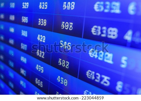Business data shown on computer screen. Modern virtual technology. Earn profit chart and diagram. Finance trade data analysis. Computer screen. Data analyzing. Computer online stock trade.