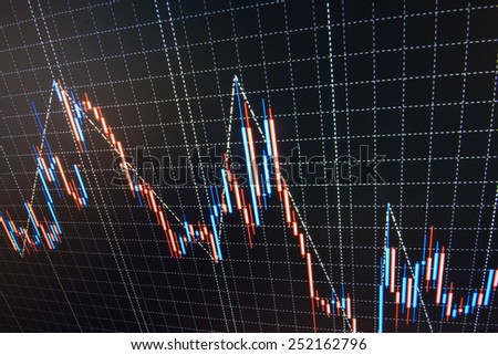 Stock exchange business screen data graph background.