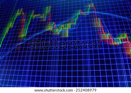 Stock exchange business screen data graph background.