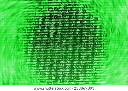 Programming code abstract screen of software developer. Computer script. Abstract data bits stream background. Digital cyber pattern.