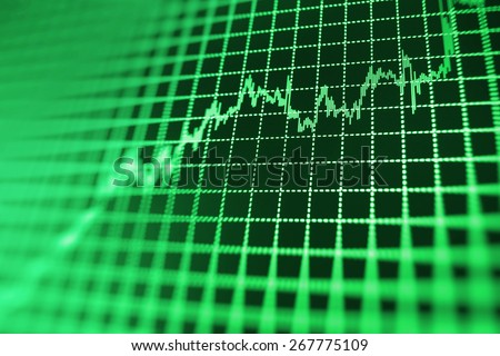 Stock exchange chart graph. Finance business background. Abstract stock martet diagram candlebars trade. Green color.