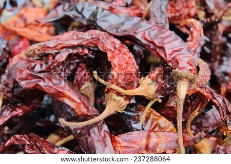 image of red dried chilies,food preservation from sunlight.