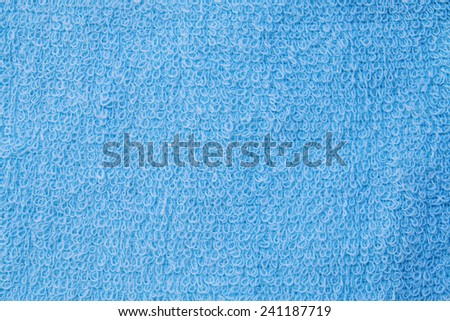 the surface of blue towel.clean and soft.