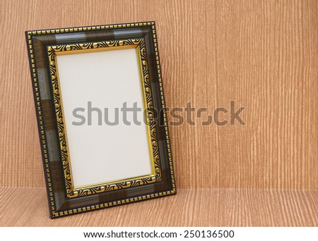 vintage border is on the wooden background