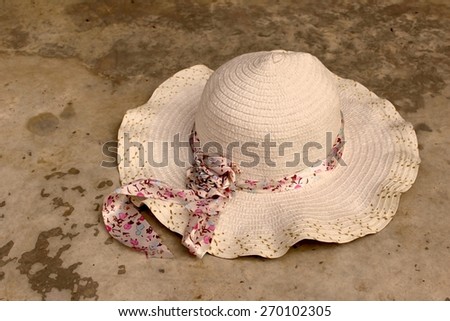 lady hat on the floor in vintage dry paint