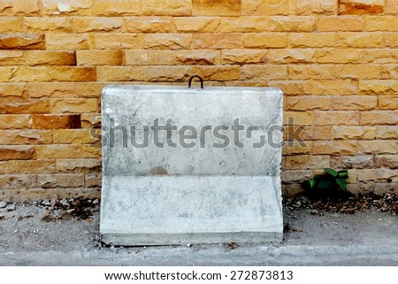image of concrete barrier at the block wall in dry paint