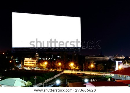 billboard at night time with street light in city