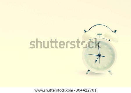 white vintage clock on white background  ,vintage tone