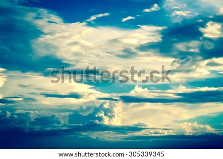 blur white and black cloud on blue sky