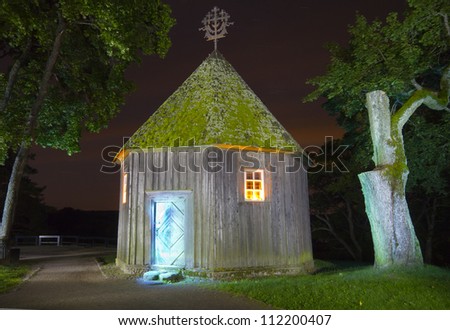 fairy house at night