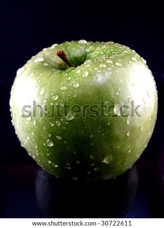 Granny Smith Apple with Water Drops