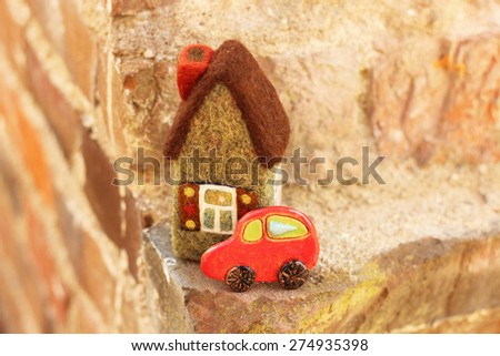 decorative house and car