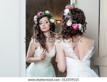 Beautiful Bride Portrait wedding makeup, wedding hairstyle, Wedding dress