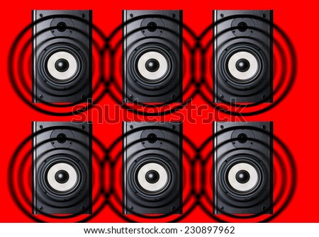 Many loud speakers