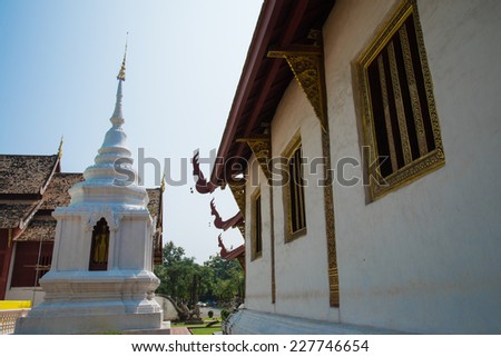 Beautiful temple and pagoda in Chiang Mai, northern Thailand - public place