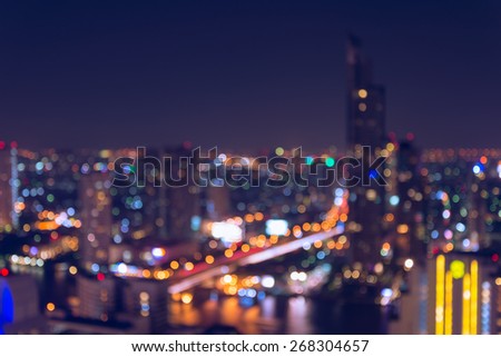 Abstract bokeh Bangkok city night light