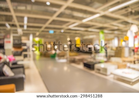 Abstract blurred furniture home decor store background