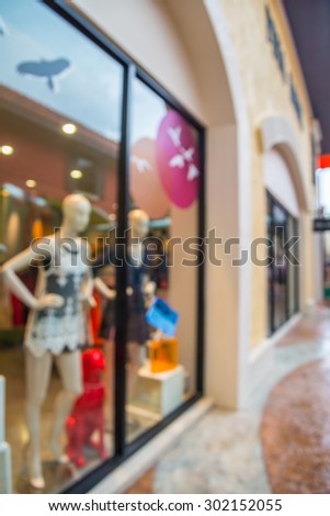 Abstract blurred background outdoor shopping mall fashion