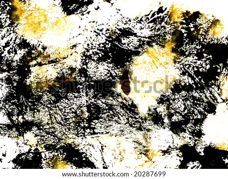Abstract background with black and yellow stains