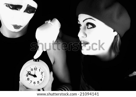 Portrait of two mimes on a black background\
\
MORE  IMAGES FROM THIS SERIES IN MY PORTFOLIO