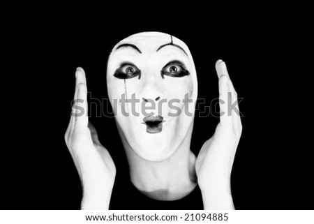 Portrait of the mime on a black background\\
MORE  IMAGES FROM THIS SERIES IN MY PORTFOLIO