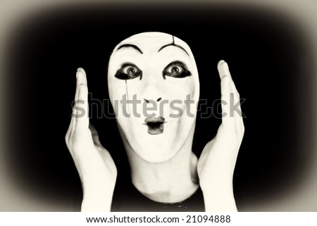 Portrait of the mime on a black background\
\
MORE  IMAGES FROM THIS SERIES IN MY PORTFOLIO
