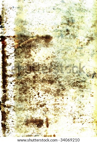 Structure of an old paper with mould stains