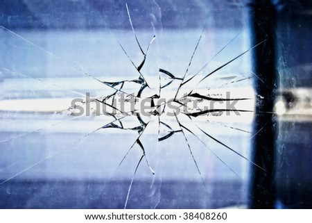 The broken glass, abstract luminescent background