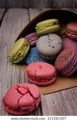 Delicate colored macaroon. Gorgeous dessert.