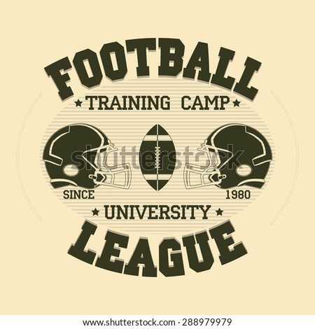 Football Sport Typography, Athletic T-shirt fashion design graphics, Vintage Print for sportswear apparel - vector illustration