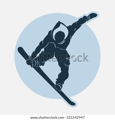 Snowboarding winter sport emblem, T-shirt fashion graphic, Typography Print label. vector