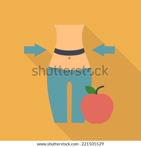 illustration of  fitness body icon in flat design