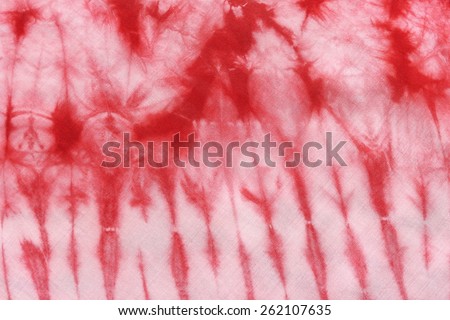 red tie dye fabric made in south of Thailand