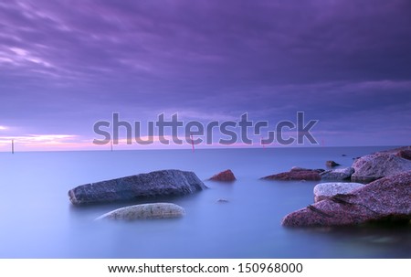 Beautiful twilight scene from the baltic sea, southern of Sweden