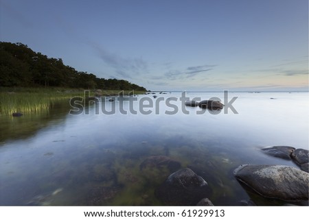 Ocean scene, wide angle photo