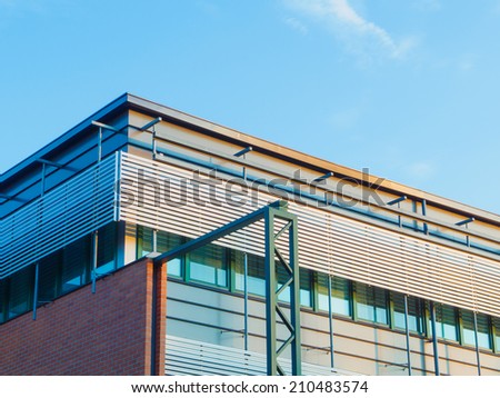 Modern Office Building With Straight Lines And Hard Angles.