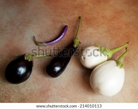 Old italian heritage varieties of eggplant.