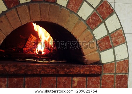 Wood fired oven in an italian Pizzeria